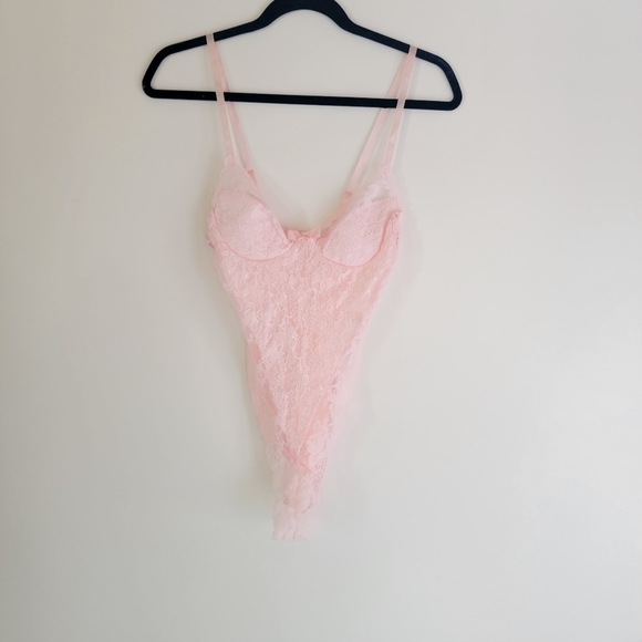 Vintage Pink Lingerie Skivvies Spaghetti Strap Lace Skivvies nighty lingerie
